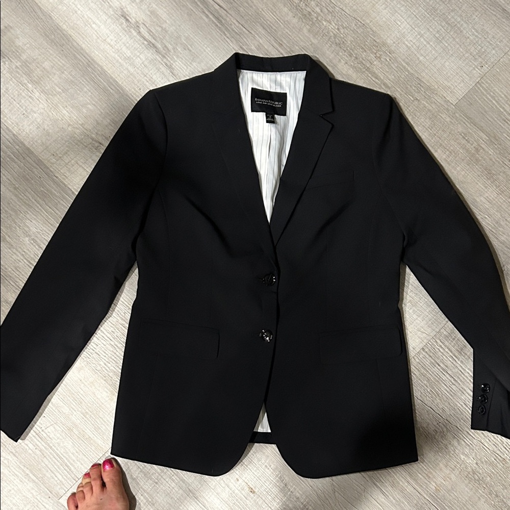 Banana Republic Charcoal Blazer with Pinstripe Lining